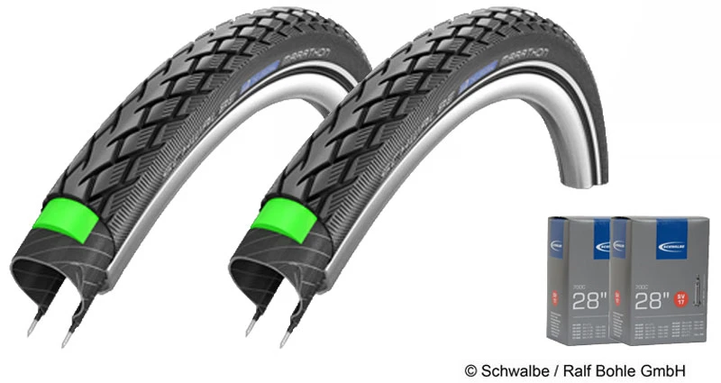 Schwalbe Marathon 37-622 + Chambre à Air SV17 Set 3 Schwalbe Marathon 37-622 + Chambre à Air SV17 Set