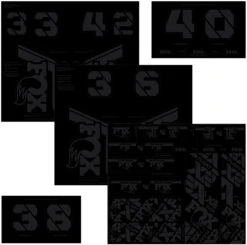 Fox Racing Kit D'autocollants Custom Fork Et Shox 2021 10 Fox Racing Kit D'autocollants Custom Fork Et Shox 2021 -Vélo Pièces Magasin 803 01 732 FOX Decal 2021 AM Custom Fork and Shock Kit Stealth Black 2