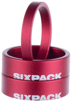 Menace Spacer Set 1 1/8" 9 Menace Spacer Set 1 1/8" -Vélo Pièces Magasin 992002 sixpack spacer menace red 03