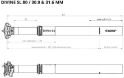 BikeYoke Tige De Selle Divine SL 31,6 Vario -Vélo Pièces Magasin BikeYoke Dimensions Divine SL80