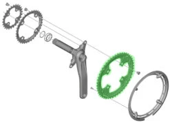 Shimano FC-T6010 Plateau 48T Pour Garde-Chaîne -Vélo Pièces Magasin Shimano FC T6010 Kettenblatt 48 Zahne fur Kettenschutzring