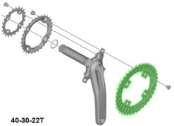 Shimano SLX FC-M7000-3 Plateau 10 Vitesses 40 Dents -Vélo Pièces Magasin Shimano SLX FC M7000 3 10 fach Kettenblatt 40 Zahne Y1VE98010 c