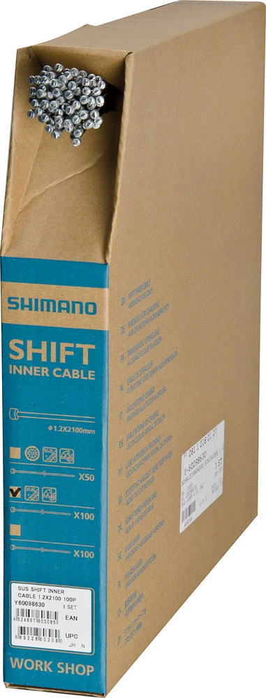 Shimano Câble De Commande En Acier Inoxydable SUS 1,2mm X 2100mm (boîte De 100) 3 Shimano Câble De Commande En Acier Inoxydable SUS 1,2mm X 2100mm (boîte De 100)